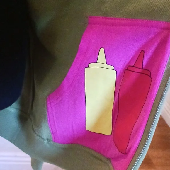 NWT Toddland Bobs Burgers Louise Green Hoodie with Pink Bunny Ears LARGE